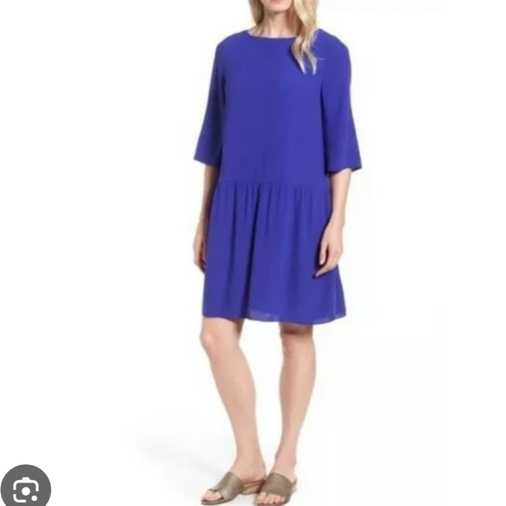 🌸Eileen Fisher Royal Blue Long Sleeve Dress‎